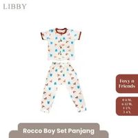 LIBBY Earth Setelan Baju Bayi Newborn Anak Laki Laki Lengan Pendek Celana Panjang Rocco set Boy 0-4 