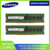 1/2/4PCS Samsung DDR4 Server Ram 8GB 4GB 3200 2666 2400 2133MHz RECC Server Memory 3200AA 2666V 2400T 2133P RECC Ram