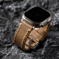 Handmade Custom For Apple Applewatch Ultra Watch Strap 49MM 45MM Vintage Brushed Leather Men's Bracelet