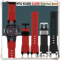 Silicone Wristband Strap MTG-B1000 MTG-G1000 Watch Band Replacement Watchband bracelet accessories Wrist+Steel buckle