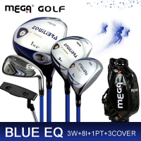 【MEGA GOLF】BLUE EQ 日規 男用球桿套組 贈質感球桿袋 及專用桿套 高爾夫球桿 套桿