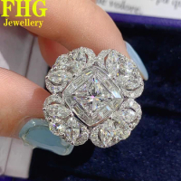 Au750 18K White Gold Ring DVVS1 Moissanite Diamond ring Women Wedding Party Engagement birthday