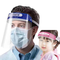 【I.Dear】速達-成人兒童皆可防飛沫噴濺專用頭戴式防護面罩檔板(超值五入組/防疫面罩)
