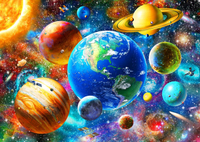 Puzzles for Kids Ages 8-10 6-8 - Solar System Planets Floor Puzzle- 200 Piece Jigsaw Puzzles for Kid