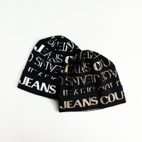 美國百分百【全新真品】Versace Jeans 凡賽斯 帽子 針織 毛線帽 EA 毛帽 LOGO 黑金/黑白 CK76