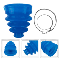 Silicone Outer CV Joint Universal Flexible Constant Velocity CV Joint Boot Rubber Blue With 2 Clamps