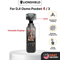 (MY) LionShield Osmo Pocket 4 / 3 Tempered Glass Screen Protector for Display View and Camera Lens