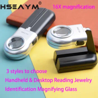 3X LED Folding Handheld Magnifier Loupe Desktop Magnifying Glass Flashlight Elderly Reading Phone Screen Jewelry Identification