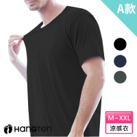 【Hang Ten】3件組涼感透氣短袖衫男上衣/內衣(MIT/涼感/吸排/速乾)