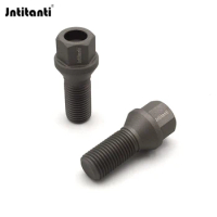Jntitanti 10.9 grade Gr.5 Titanium Automotive 60 Degree Cone Seat Car Wheel titanium bolt M12*1.5*28-45, M14*1.25*28-45 for BMW
