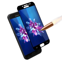 【YANG YI 揚邑】Samsung Galaxy J7 Pro 5.5吋 滿版鋼化玻璃膜弧邊防爆保護貼(黑色)