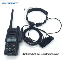BAOFENG UV-9R Plus Pro Flexible Throat Microphone Finger PTT Mic Earpiece Air Tube Headset for UV-XR GT-3WP Baofeng Accessories