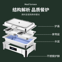 免運開發票 不銹鋼液壓自助餐爐可視保溫爐翻蓋布菲爐自助早餐爐電加熱保溫鍋-快速出貨