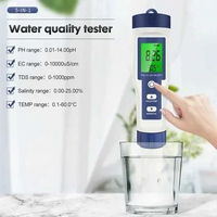 JUANJU Alat Ukur Kualitas Air Digital 5in1 PH TDS EC Meter Pen - J51, Monitor Kualitas Air dengan Ak