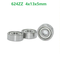 100pcs/lot 624ZZ 624-ZZ 624 ZZ 2Z 4*13*5mm Deep Groove Ball bearing Miniature Mini Ball Bearings 4x13x5mm