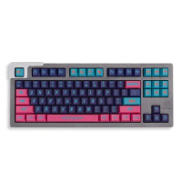 PBT Cyberpunk Keycaps Dye Sublimation Cherry Height Pink Purple Mechanical Keyboard Custom GK61 Anne Pro 2