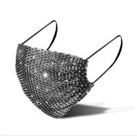 【FIFI 飛時尚】時尚閃耀鑽石布單層透氣裝飾性水鑽口罩(多色任選)