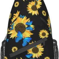 Sunflower Crossbody Sling Backpack Shoulder Bag For Women &amp; Men Chest Sling Bag Casual For Travel Hiking Gym