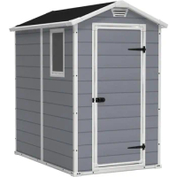 Keter Manor 4x6 Resin Outdoor Storage Shed Kit-Perfect to Store Patio Furniture, Garden Tools Bike Accessories