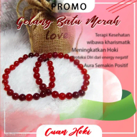 GELANG TERAPI KESEHATAN GELANG AURA BATU ALAM MERAH GELANG ORIGINAL BX