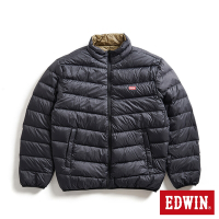 EDWIN 超輕量可收納雙面穿羽絨外套-男-黑色