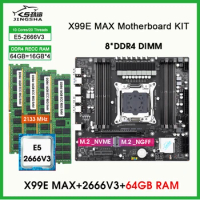 X99 E-MAX Motherboard processor and memory kit xeon e5 2666 v3 4*16GB DDR4 2133Mhz RAM Set 8*DDR4 DIMM Motherboard Up to 256GB