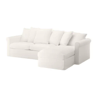 GRÖNLID 附躺椅三人座沙發床, inseros 白色, 49 公分