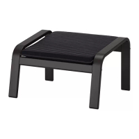 POÄNG 椅凳, 黑棕色/knisa 黑色, 68x54x39 公分