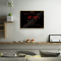 華偉鑫led數位萬年曆電子鐘超大數字掛鐘客廳靜音夜光24節氣鐘錶