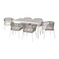 SEGERÖN 戶外餐桌椅組, 白色/米色/frösön/duvholmen 米色, 147 公分