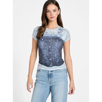 GUESS WOMEN เสื้อยืด รุ่น W6RI04KCCG0 - สีฟ้า