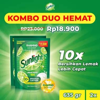 [BELI 2 LEBIH HEMAT] Sunlight Sabun Cuci Piring Jeruk Nipis [2 x 635 Gr] -