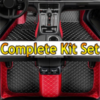 Car Floor Mats For HONDA Stream 2012-2015 Kit set Waterproof Carpet Luxury Leather Mat Full Set Car Accessories
