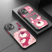 Lotso Pink Bear Cartoon Case For Xiaomi 13 Poco 12 10T C40 C51 11 Lite 9T X3 X4 M5 Pro Fashion Matte Soft Cover