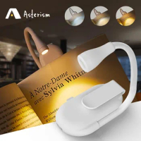 Book Light Reading Lights for Books in Bed Led Book Night Lamp Rechargeable 3 Color Stepless Brightness Clip on Reading Lamp
