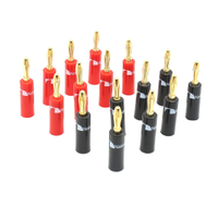 16pieces High Quality Banana connector Nakamichi 24k gold plated 4mm Banana Plug hifi Speaker cable Connector