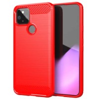 Soft Phone Cover For Google Pixel 5 Shockproof Carbon Fiber Case for pixel5 google Fashion Silicone Cases