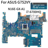 KoCoQin Laptop motherboard For ASUS G752VY CORE SR2FQ I7-6700HQ GTX970M 4GB Mainboard REV.2.3 N16E-GX-A1 Tested