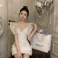 Birthday Little Dress Evening High-End Affordable Luxury Niche Lolita Bow Strap Temperament