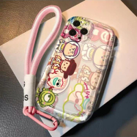 Cartoon Strawberry Winnie Bear Case For OPPO Reno 7 10 Pro 5 6 8 4 Lite 8T 8Z 5Z 7Z 6Z Find X3 Pro X5 Lite Phone Cases Cover