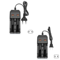 Bộ sạc Weil 18650 2 khe Sạc an toàn Nhanh chóng 26650/21700/18650/18500 Pin sạc lại