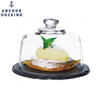 美國安佳 anchor石板蛋糕盤(小) 玻璃蓋 點心盤 ins風 石板盤 起司盤