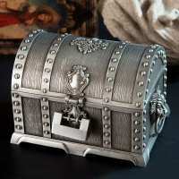 復古金屬工藝品懷舊加勒比海盜帶鎖飾品百寶箱收藏儲物收納箱擺件