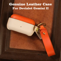 Genuine Leather For Devialet Gemini II Case Luxury Real Leather Custom Made Handmade Cover Bluetooth Earphone Cases