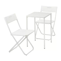 FEJAN 戶外餐桌椅組, 白色/白色
