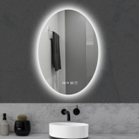 摩森高 高檔衛生間橢圓智能浴室鏡子帶燈led發光化妝鏡觸摸屏壁掛