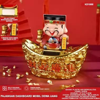 Pajangan Dashboard Mobil Dewa Uang Rejeki/Budha/Ganesha/Kwan Im-Hiasan Solar Power Premium DEWAUANG 