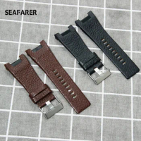 Top Layer Genuine Leather for Diesel DZ1216 DZ1273 DZ4246 DZ4247 DZ4287 Surface Notch Men's Watch Band 32mm*18mm Watch Strap