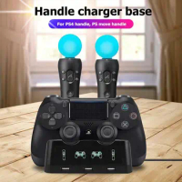 4 in 1 Controller Charging Dock Station Stand Joystick Power Supply Base for Playstation PS4 PS Move Controller Game Accessories