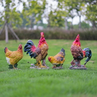 動物仿真假動物公雞母雞擺件花園庭院子雕塑裝飾戶外模型超市擺設